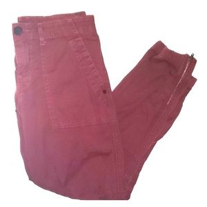 Burgundy jogger style pants